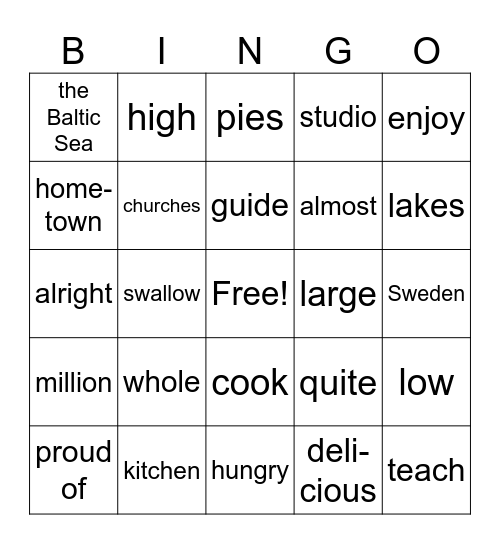 3a Lesson 17-20 Bingo Card