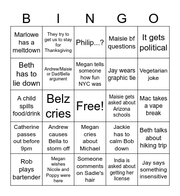 Wedding Bingo Card