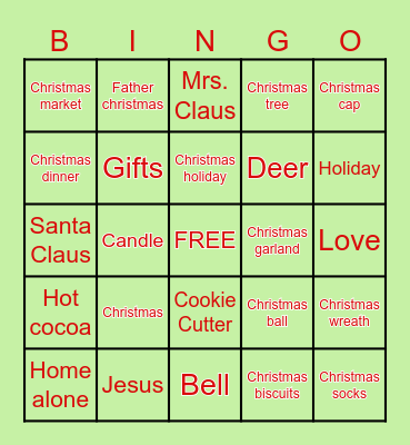 Holiday Fun! Bingo Card