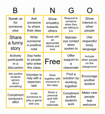 Belonging Bingo Card