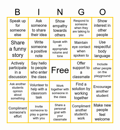 Belonging Bingo Card