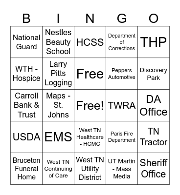 Career Day Bingo Card