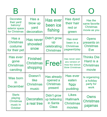 Christmas Bingo Card