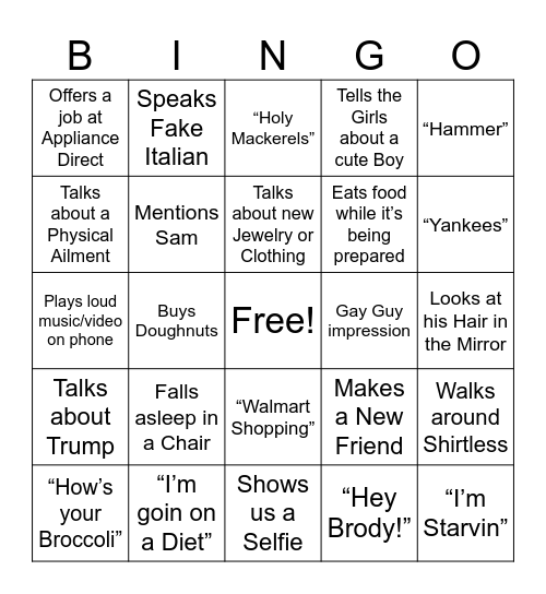 Poppy Bingo Card