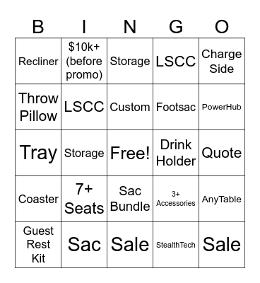 Lovesac Black Friday FY25 Bingo Card