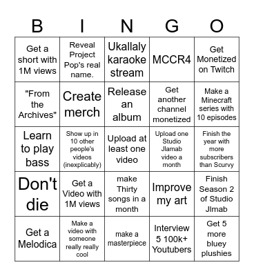 Joel Lamb 2025 Bingo Card Bingo Card