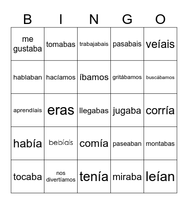 Así era antes Bingo Card