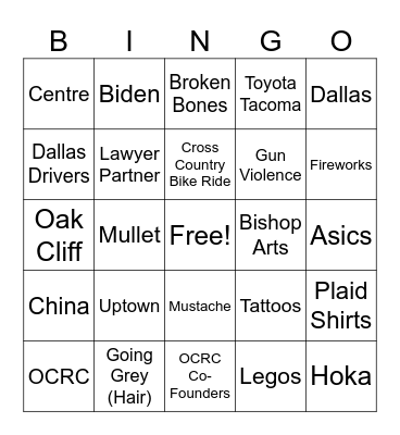 Ian Does Standup - November 2024 Bingo Card