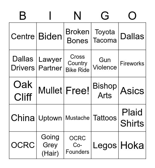 Ian Does Standup - November 2024 Bingo Card