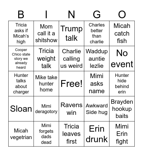 thanksgiving Bingo Card