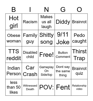 Instagram Reels Bingo Card