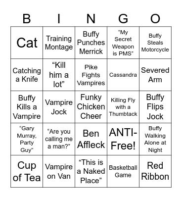 Buffy the Vampire Slayer - Round 2 Bingo Card