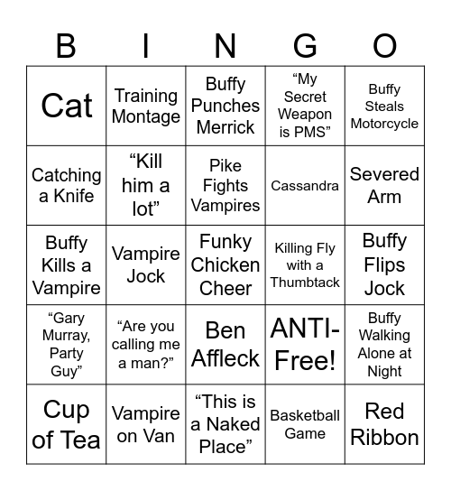 Buffy the Vampire Slayer - Round 2 Bingo Card