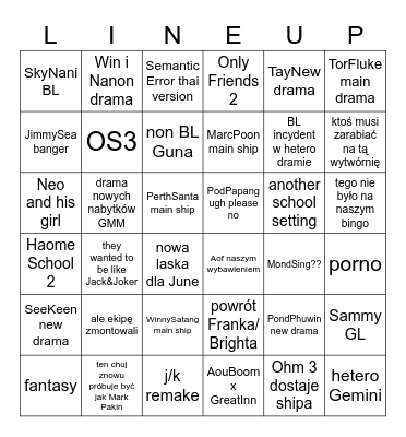 GMM 2025 LINEUP Bingo Card