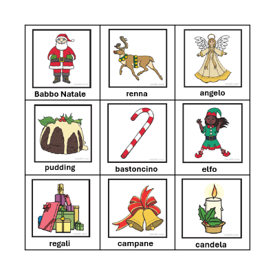 Tombola di Natale (Prep - Yr 2) Bingo Card