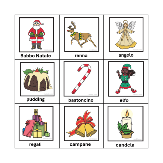 Tombola di Natale (Prep - Yr 2) Bingo Card