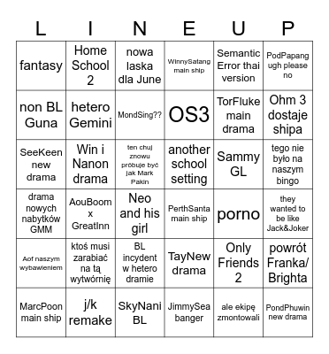 GMM 2025 LINEUP Bingo Card