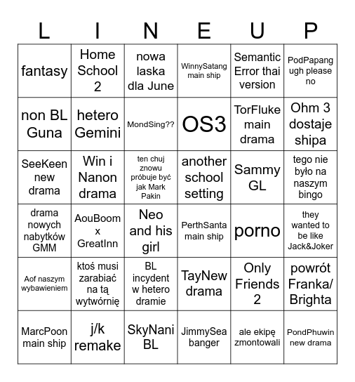 GMM 2025 LINEUP Bingo Card