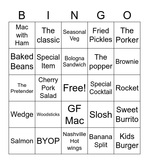 WS BINGO Card