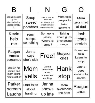 Thanksgiving Bingo Card