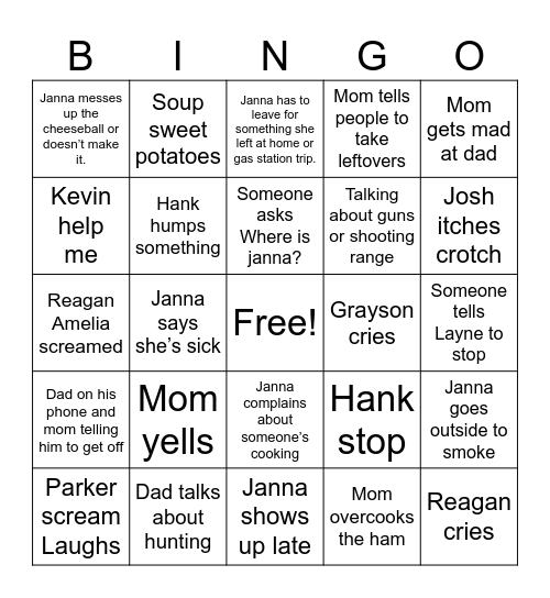 Thanksgiving Bingo Card