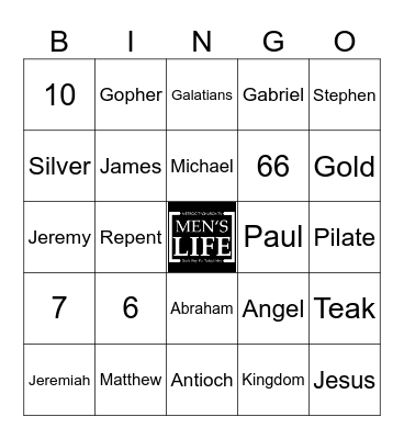 Men's Life Bible Bingo Card