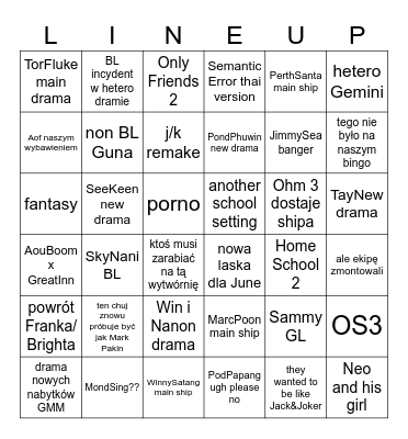 GMM 2025 LINEUP Bingo Card