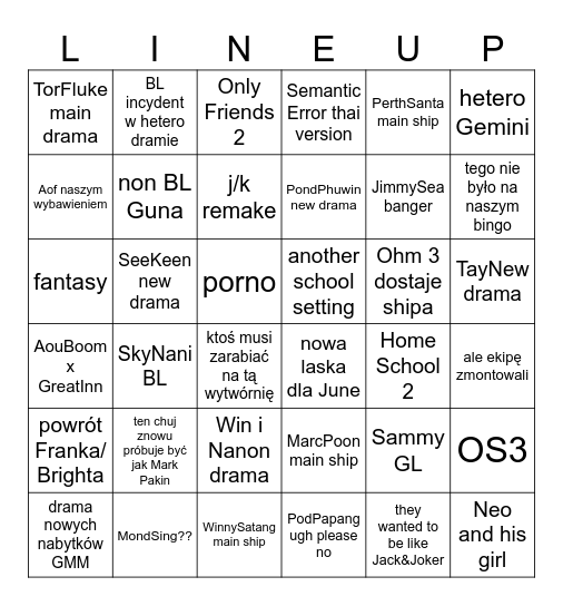 GMM 2025 LINEUP Bingo Card