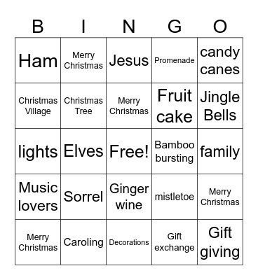 Christmas Bingo Card