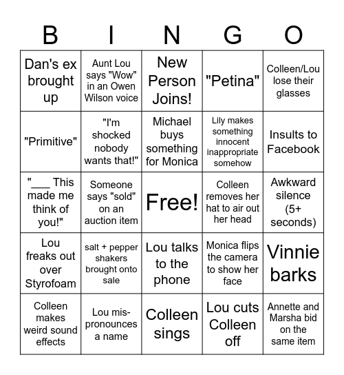 Short Sale Sunday at the Arcade Junction Bingo Card