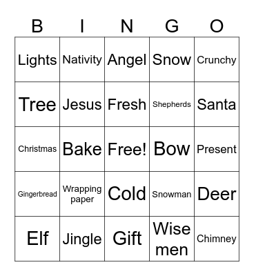 Cookie Day Bingo Card