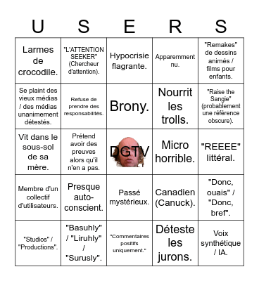 Dégénéré TV Bingo Card