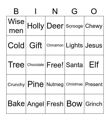 Cookie Day Bingo Card