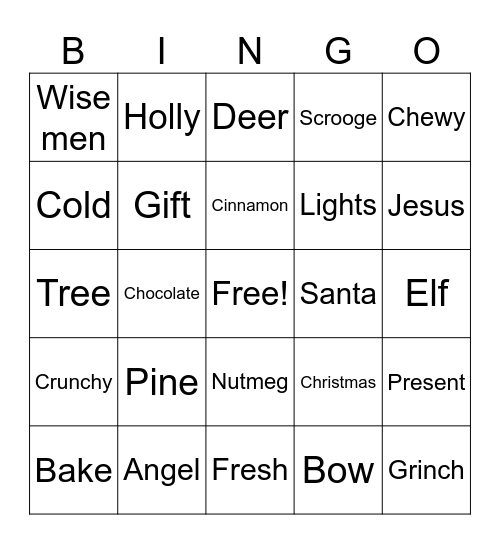 Cookie Day Bingo Card