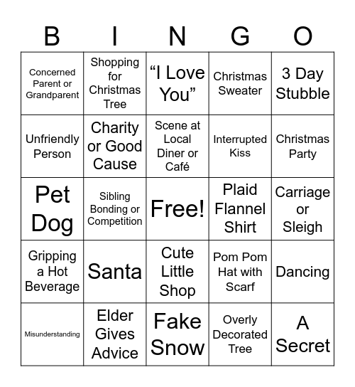 Hallmark Christmas Bingo (Easy) 2 Bingo Card