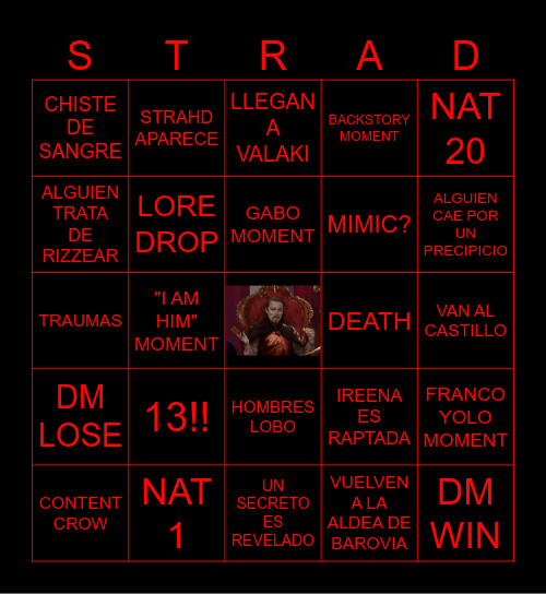 Stradh's First Bingo Card