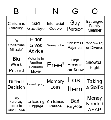 Hallmark Christmas Bingo (Hard) Bingo Card