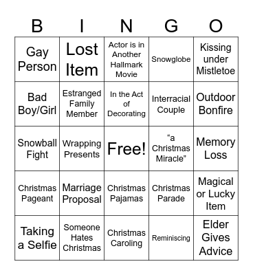 Hallmark Christmas Bingo (Hard) 2 Bingo Card