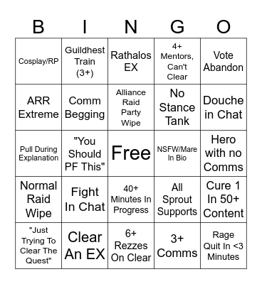 Fox's Mentors Bingo Card