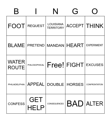 REVIEW Bingo Card