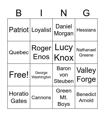 Our DAR Christmas Bingo Card