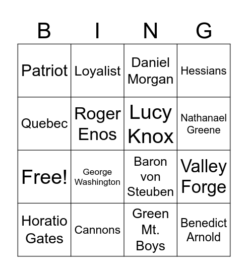 Our DAR Christmas Bingo Card