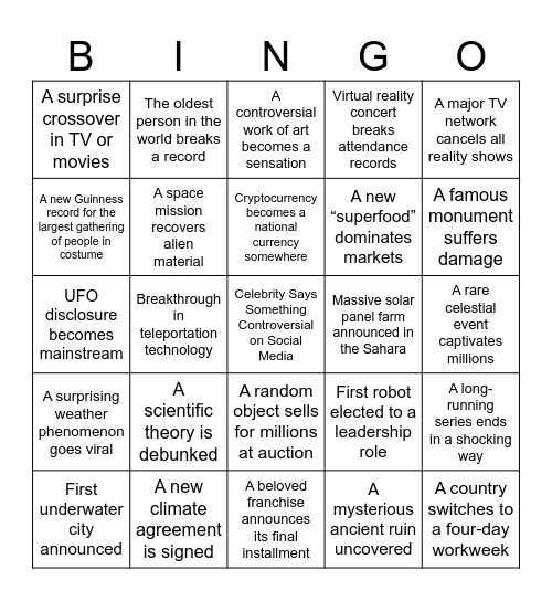 2024 Bingo Card