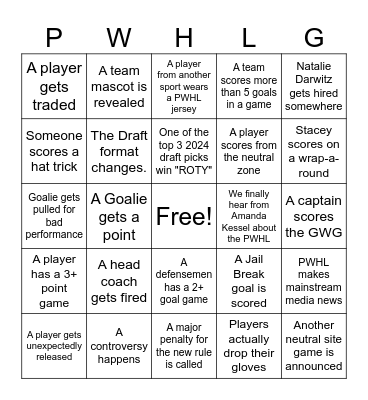 2024-2025 SEASON BINGO CARD Bingo Card