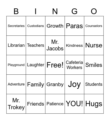 Thankful Bingo! Bingo Card