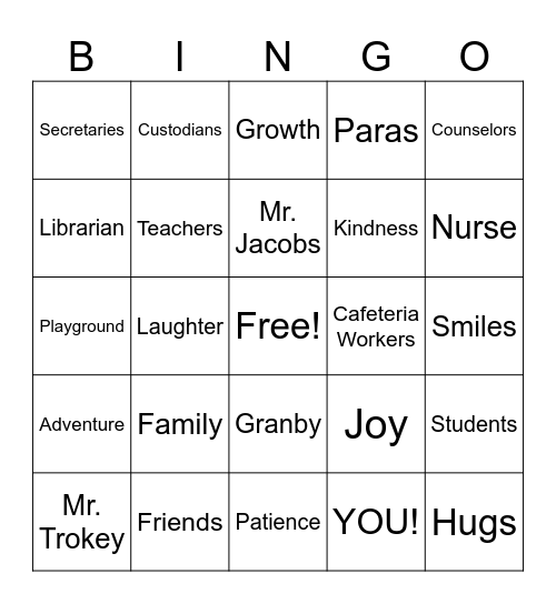 Thankful Bingo! Bingo Card