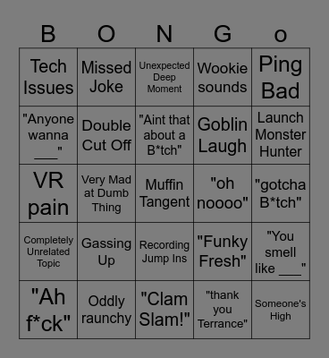 Discord Lads Bingo Card