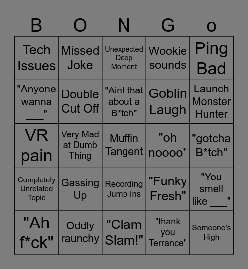 Discord Lads Bingo Card