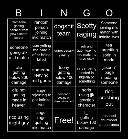 Empire Aba Bingo Card