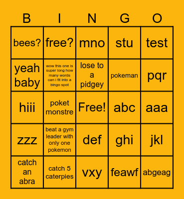 BINGOPORX Bingo Card